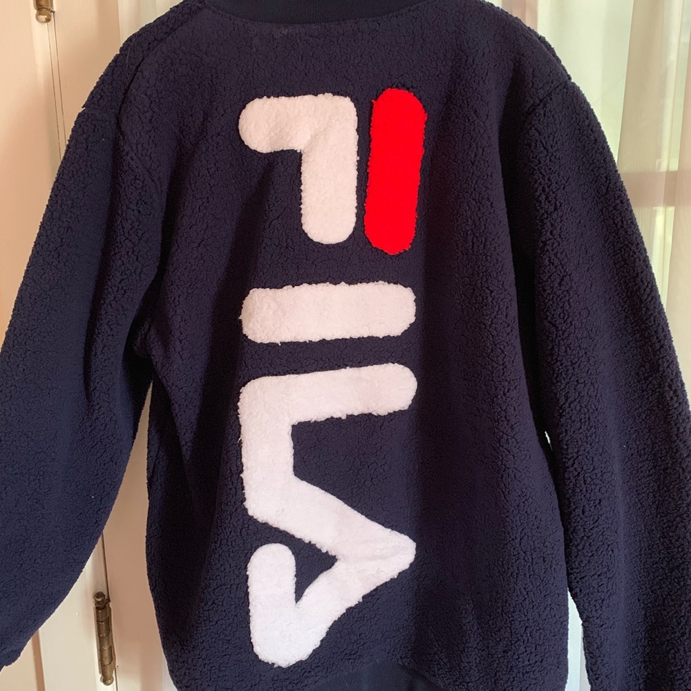 Fila Fuzzy Zip Up Baseball Jacket new Large